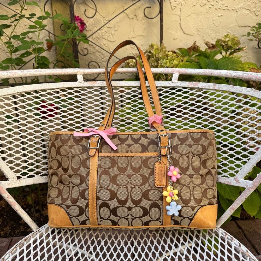 Vintage Mini Coach Monogramed Tote